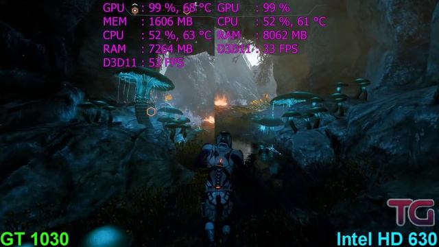 Intel HD Graphics 630 vs GT 1030 Test in 6 Games смотреть онлайн