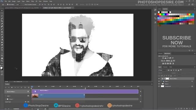 Animated Double Exposure Effect - Photoshop Tutorial [Photoshopdesire.com] смотреть онлайн