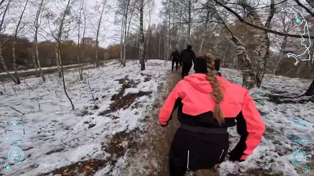 FULL Крылатский трейл 2023 - босиком по снегу и грязи (в Vibram Fivefingers V-Trek Insulated)