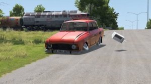 Машины против рельсов #9 – BeamNG.Drive