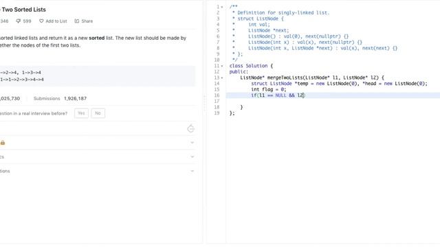 LeetCode 21 | MERGE TWO SORTED LISTS | LINKED LISTS | C++ [ Approach and Code Explanation] смотреть онлайн