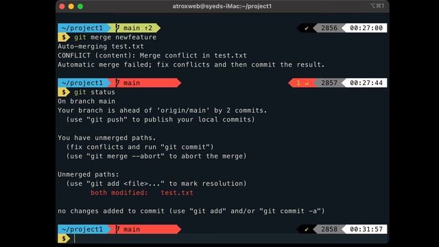Git Merge and Conflict Merge in command line | Urdu смотреть онлайн