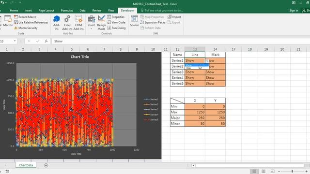 VBA Excel Control Chart Show Hide Max Min by Cells Value смотреть онлайн