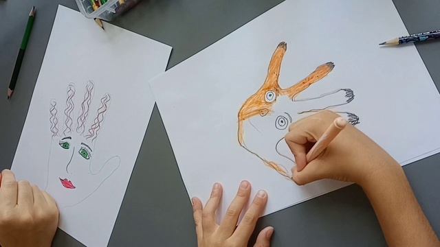 Рисуем автопортрет-руку фломастерами смотреть онлайн