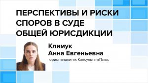 Перспективы и риски споров в суде общей юрисдикции - ПРСОЮ