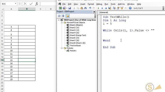 How to use While Loop in VBA Excel Lesson 8 смотреть онлайн