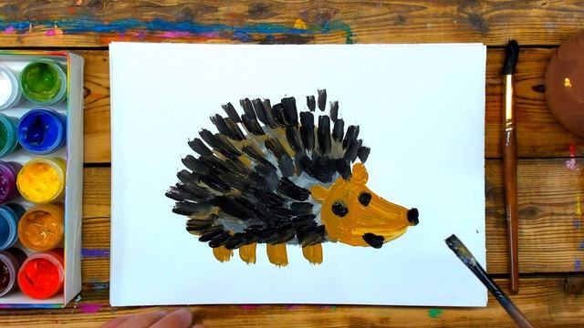 Краски ГУАШЬ / как нарисовать ЁЖИКА для детей смотреть онлайн