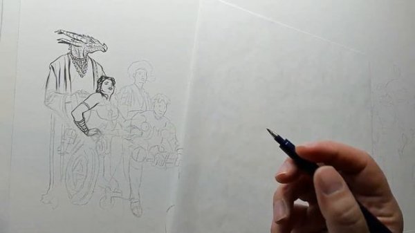 Inking 'The Guild' Painting (DAY ONE)