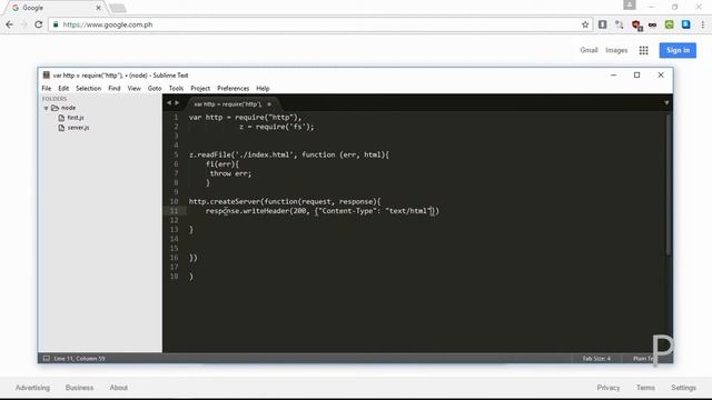 NodeJS - Create your first html web server смотреть онлайн