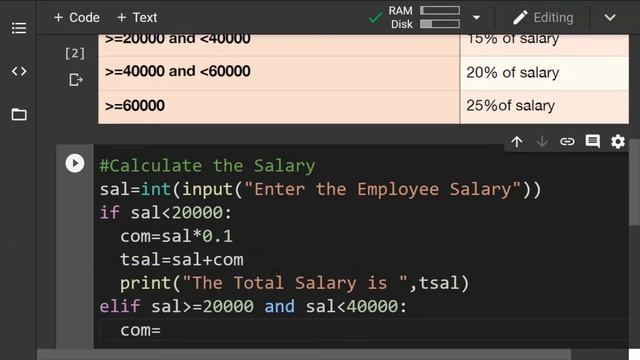 python program : Find salary according to commission rate смотреть онлайн