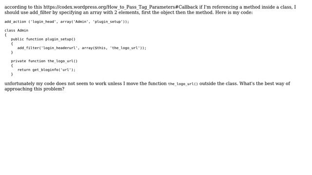 Wordpress: Problem with Class, Filters and Callbacks смотреть онлайн