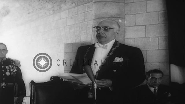 Ruler of the Dominican Republic Rafael Trujillo with officials at a ceremony in t...HD Stock Footag смотреть онлайн