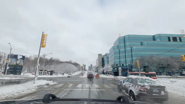 Driving Toronto after Snowfall on Yonge St from Toronto Downtown to Richmond Hill 4K смотреть онлайн