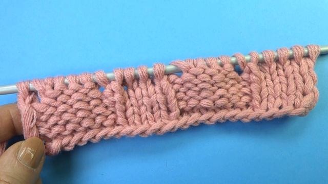 Модный Узор Плетенка с дырочками  Вязания спицами