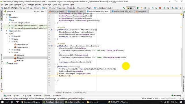 Android Buoi6 SQLite Edit Delete смотреть онлайн