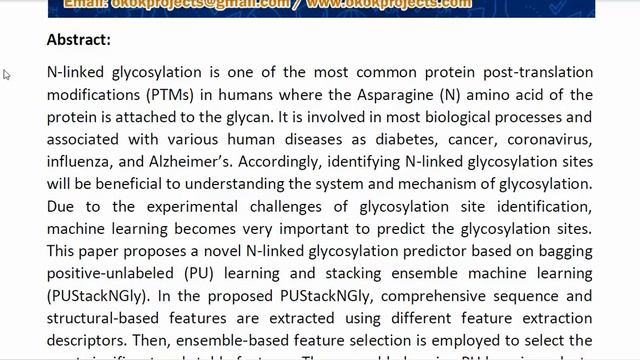 PUStackNGly Positive Unlabeled and Stacking Learning for N Linked Glycosylation Site Prediction смотреть онлайн