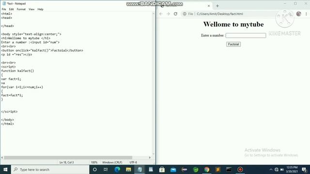 java script factorial смотреть онлайн