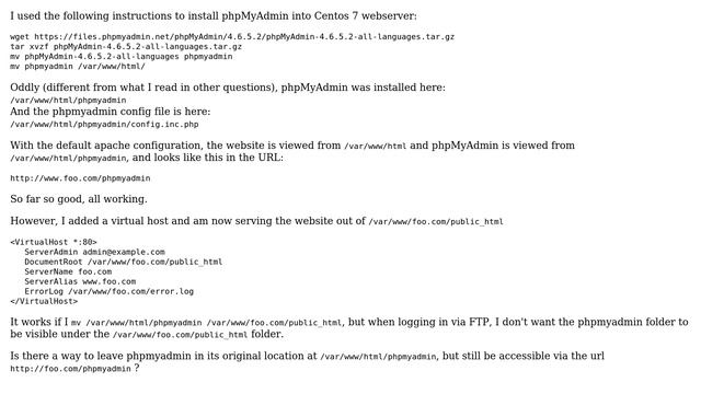 Map /phpmyadmin to a different folder in apache with Centos 7 (2 Solutions!!) смотреть онлайн