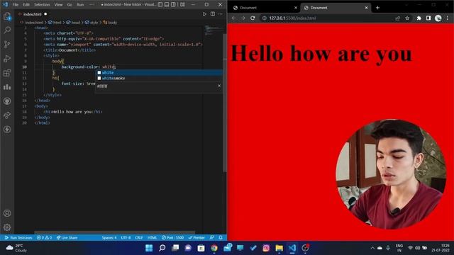 how to get live preview(without refreshing) of HTML CSS and JavaScript in VS Code | смотреть онлайн