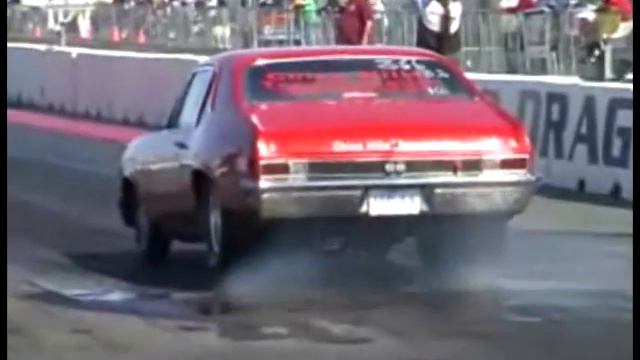 Wicked 1969 Chevy Nova, burnout and launch смотреть онлайн