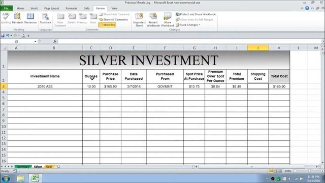 Tracking Silver & Gold With Excel Spreadsheet смотреть онлайн