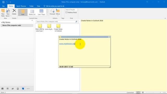 Create Notes in Outlook 2016 смотреть онлайн