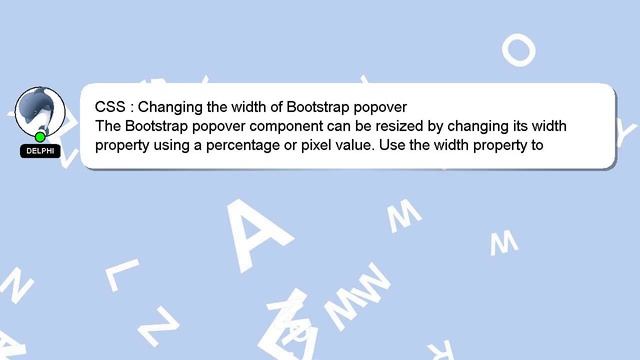 CSS : Changing the width of Bootstrap popover смотреть онлайн