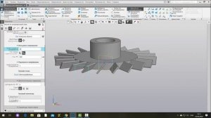 КОМПАС-3D. Построение лопаток ротора, простой вариант