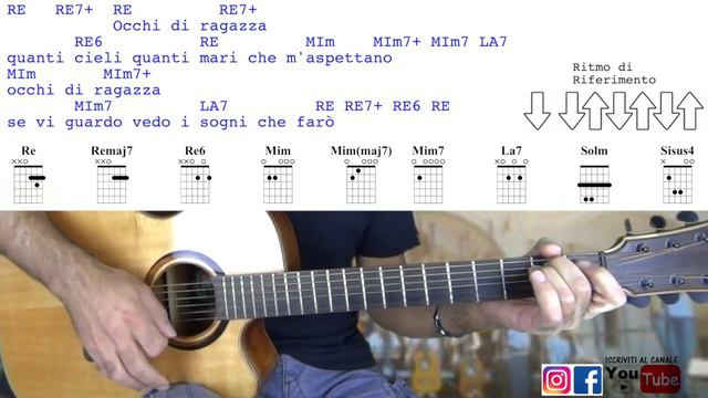 Occhi di ragazza - Gianni Morandi - Tutorial accordi e ritmo смотреть онлайн