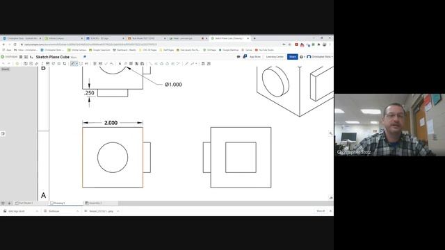OnShape - Sketch Plane Cube #2 - Drawing смотреть онлайн