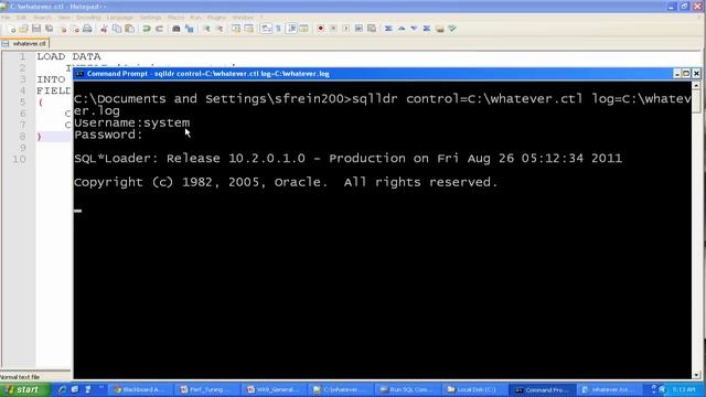 Using Oracle SQL Loader смотреть онлайн