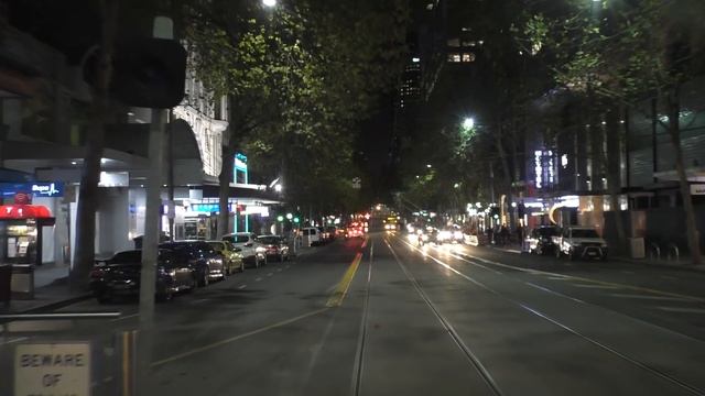 Melbourne Tram Driver View at Night - Route 48 Part 2 Melbourne CBD смотреть онлайн