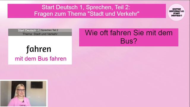Goethe Zertifikat A1, Start Deutsch 1, Sprechen, Teil 2: Разбор вопросов по теме 