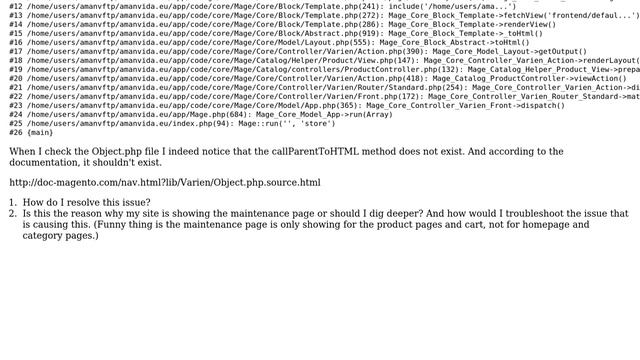 Magento: invalid method in /lib/Varien/Object.php after update, causing maintenance mode смотреть онлайн