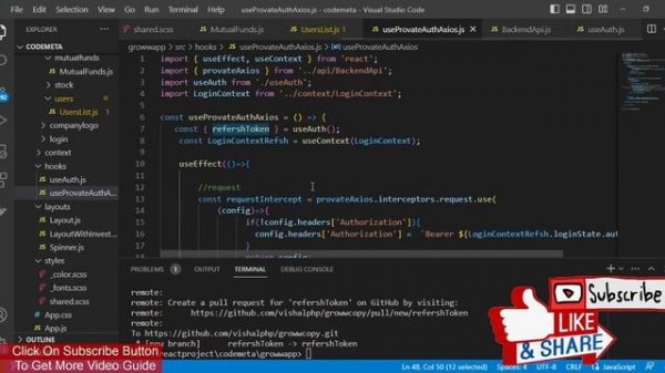 Implement refresh token with JWT in React App using Axios | JWT and Interceptors | Groww Replica