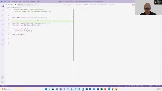 Python Files - Let's read data from a csv into a dictionary смотреть онлайн