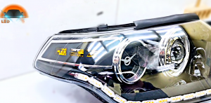 УАЗ патриот светодиодный комплект фар с элементами тюнинга.