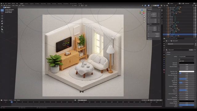 Blender 3D Beginner Tutorial | 3D Isometric Living Room | Part 3 смотреть онлайн