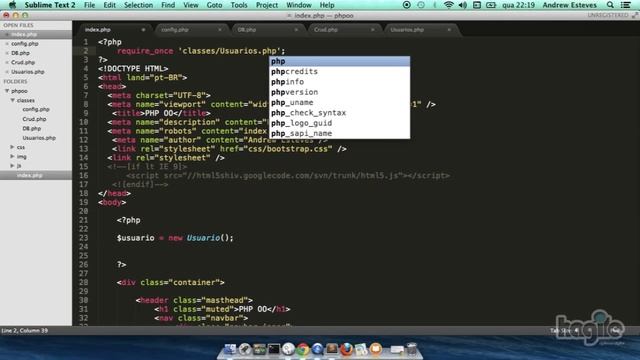 PHP OO exemplo prático de CRUD смотреть онлайн