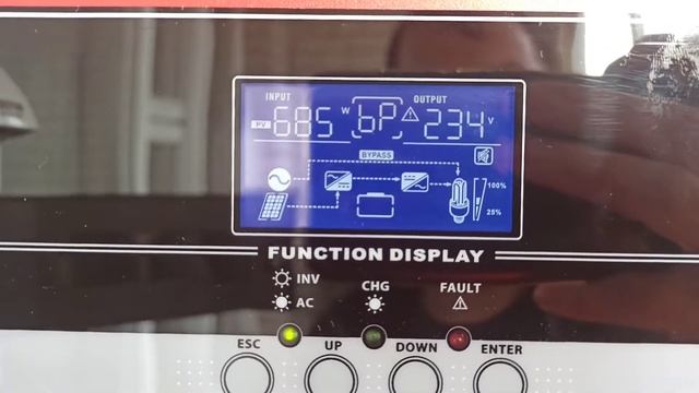 Запуск  инвертора через блок питания и солнечные панели.