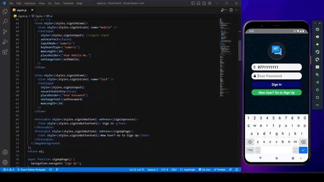 React Native Chat App Sign In Explanation | Sinhala | Senuka Lesan | 1st Year | Java Institute смотреть онлайн
