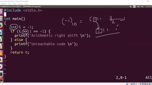 Arithmetic Right Shift in C смотреть онлайн