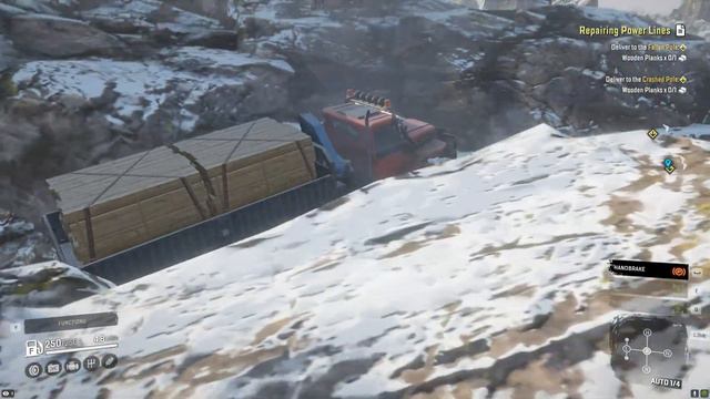 Snowrunner Imandra(Repairing Power Line)Deliver to the Fallen Pole,Crashed Pole,Wooden Planks*2 смотреть онлайн