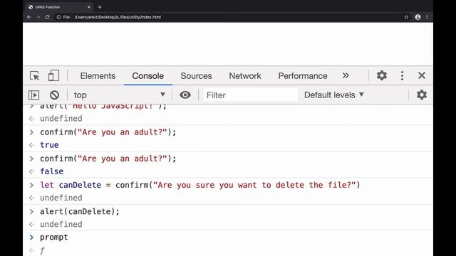 Utility Functions (alert, prompt, confirm and console) смотреть онлайн