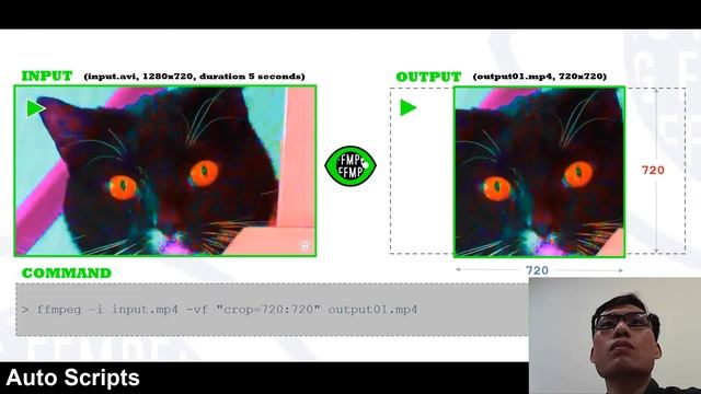 FFmpeg tutorial - How to resize video for Instagram square format 11 ratio cut or pad to 11 смотреть онлайн