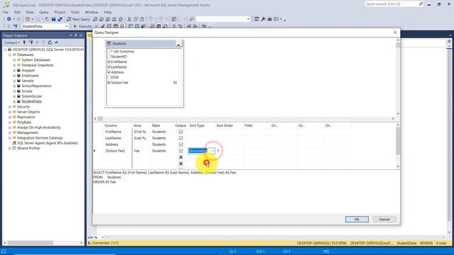 SQL Tutorial with Microsoft SQL SERVER | Query Designer смотреть онлайн