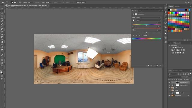 Обработка готовой панорамы в фотошопе #3 смотреть онлайн