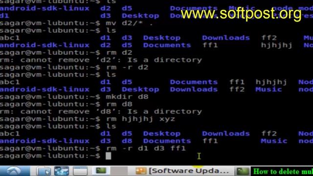 How to delete multiple files and directories in Debian смотреть онлайн