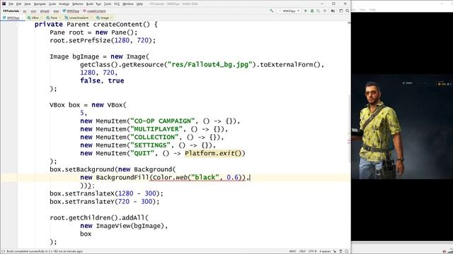 JavaFX Game Menu: World War Z Style on Fallout 4 Background смотреть онлайн