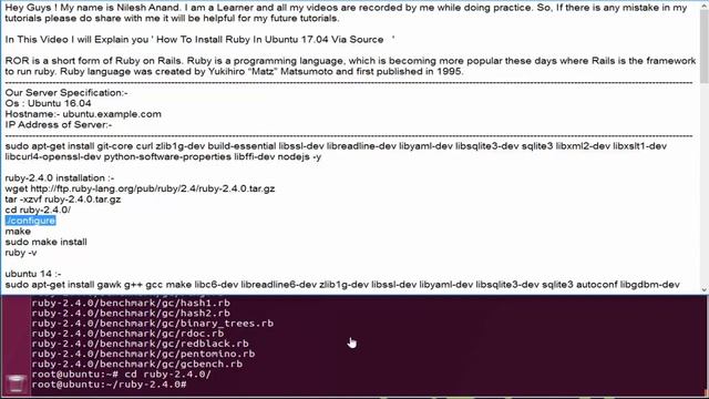 How To Install Ruby In Ubuntu 17.04 Via Source смотреть онлайн